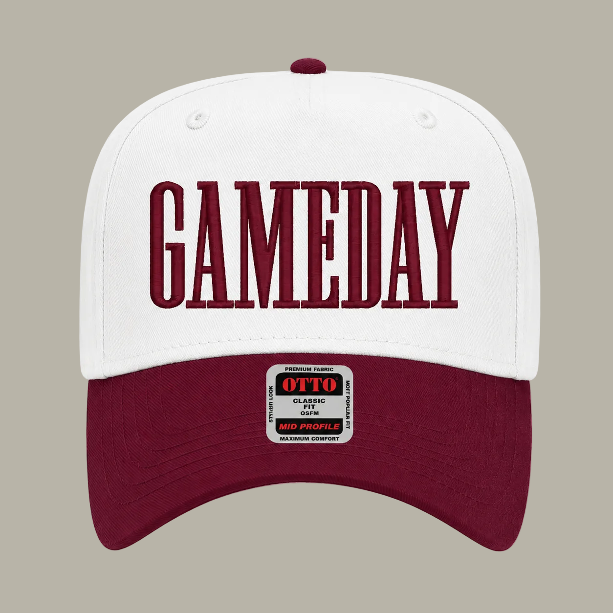 White with Maroon Gameday Hat
