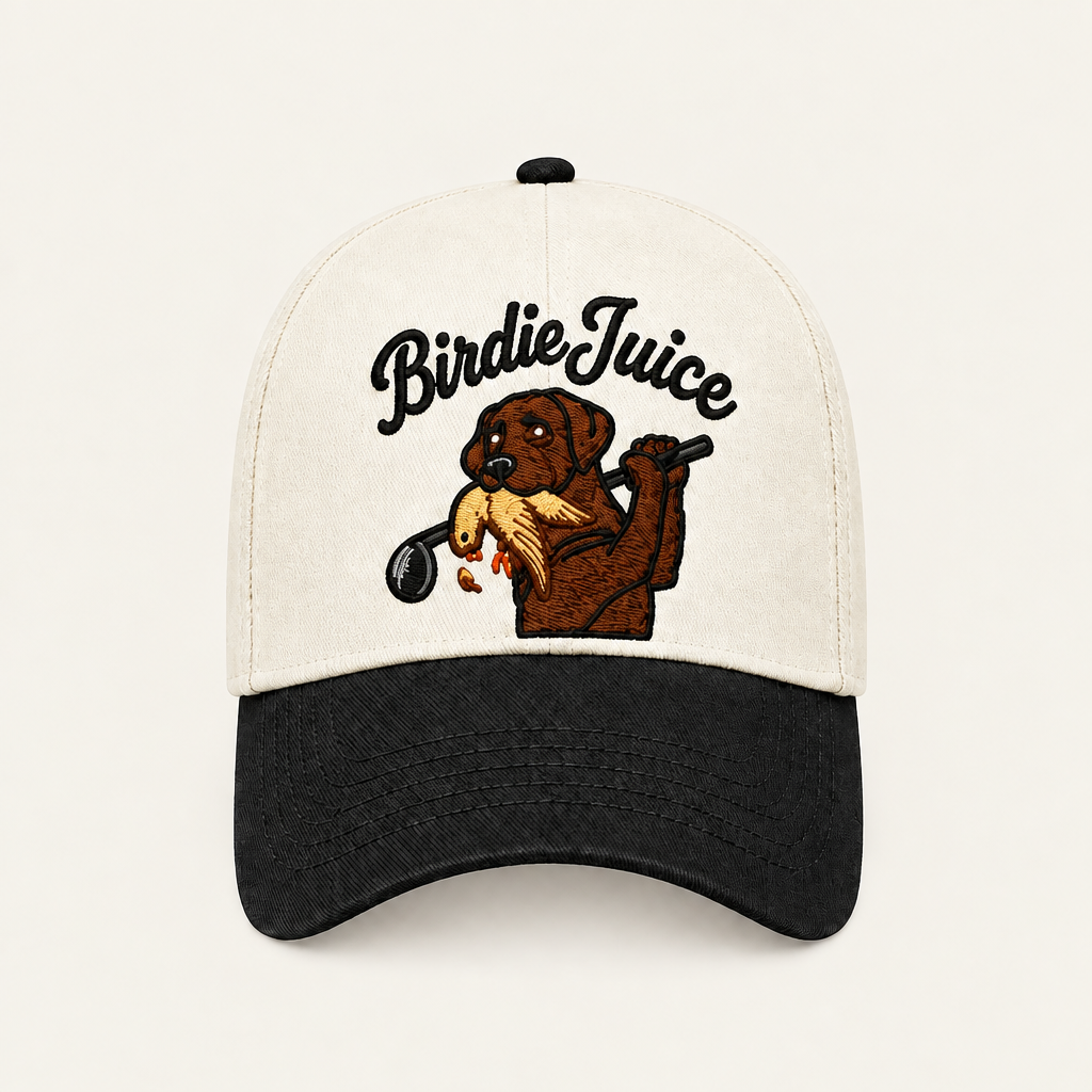 Cream and black Birdie Juice hat
